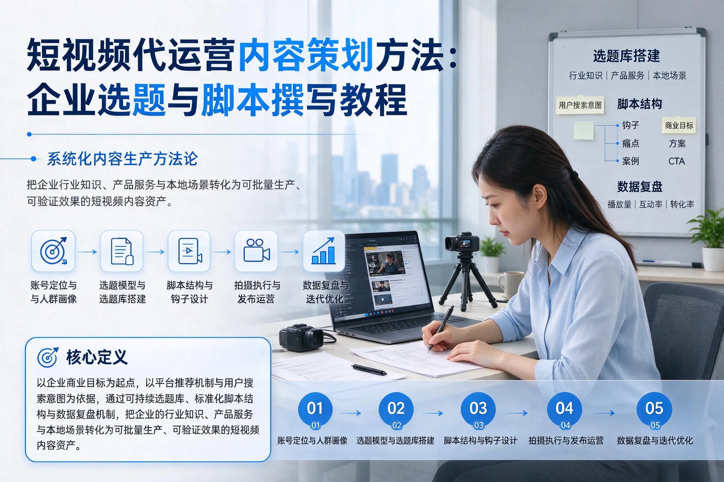 短视频代运营内容策划方法:佳木斯企业选题与脚本撰写教程