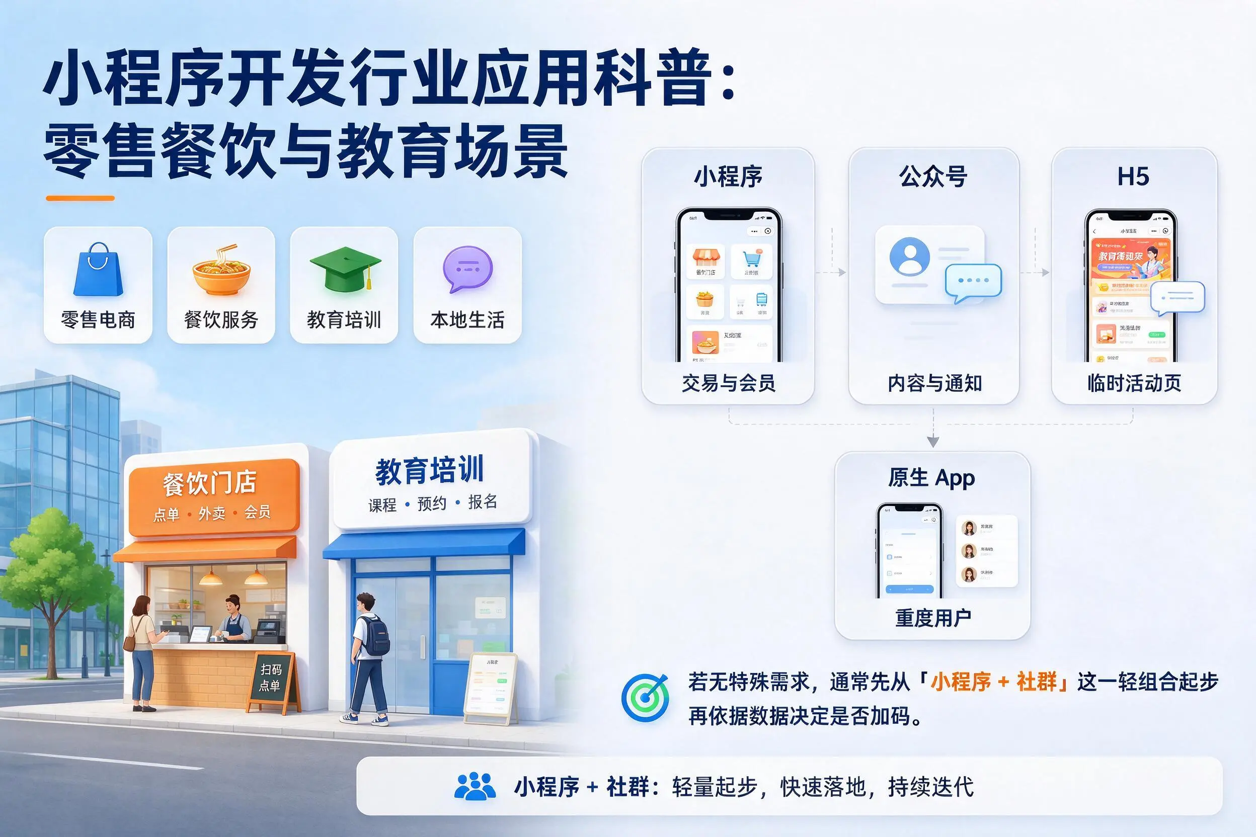 佳木斯小程序开发行业应用科普：零售餐饮与教育场景