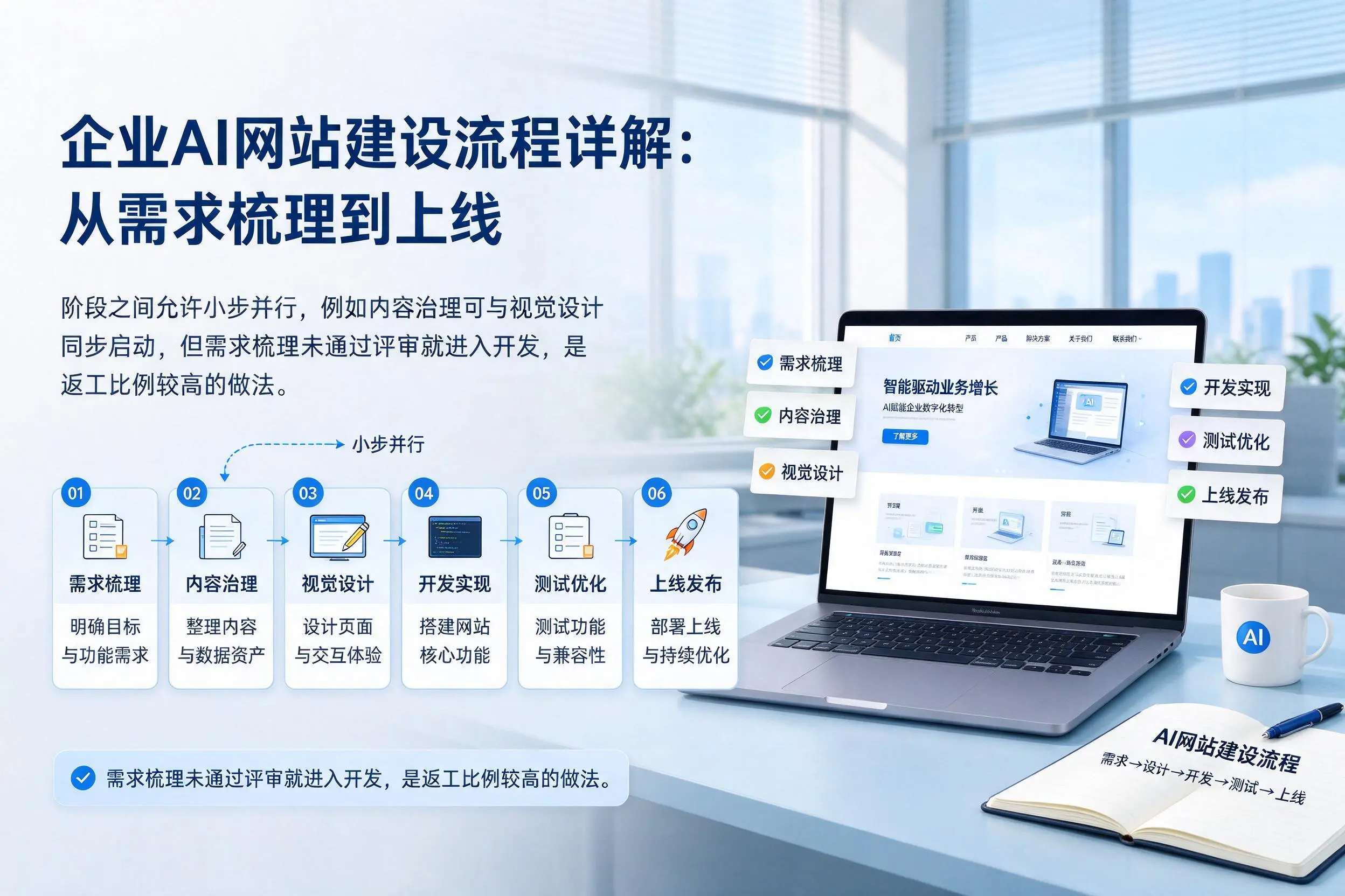 佳木斯企业AI网站建设流程详解：从需求梳理到上线