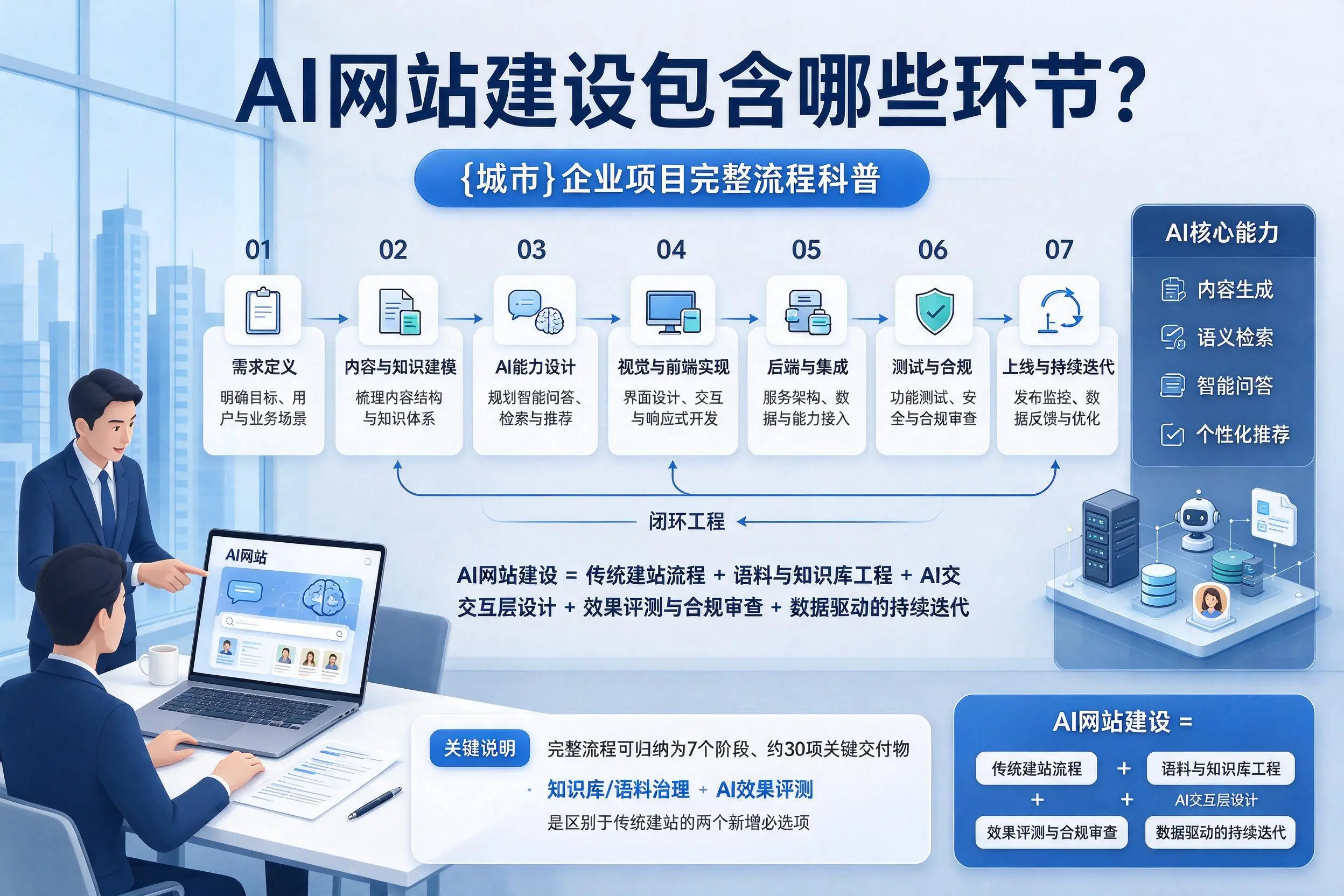 AI网站建设包含哪些环节？佳木斯企业项目完整流程科普