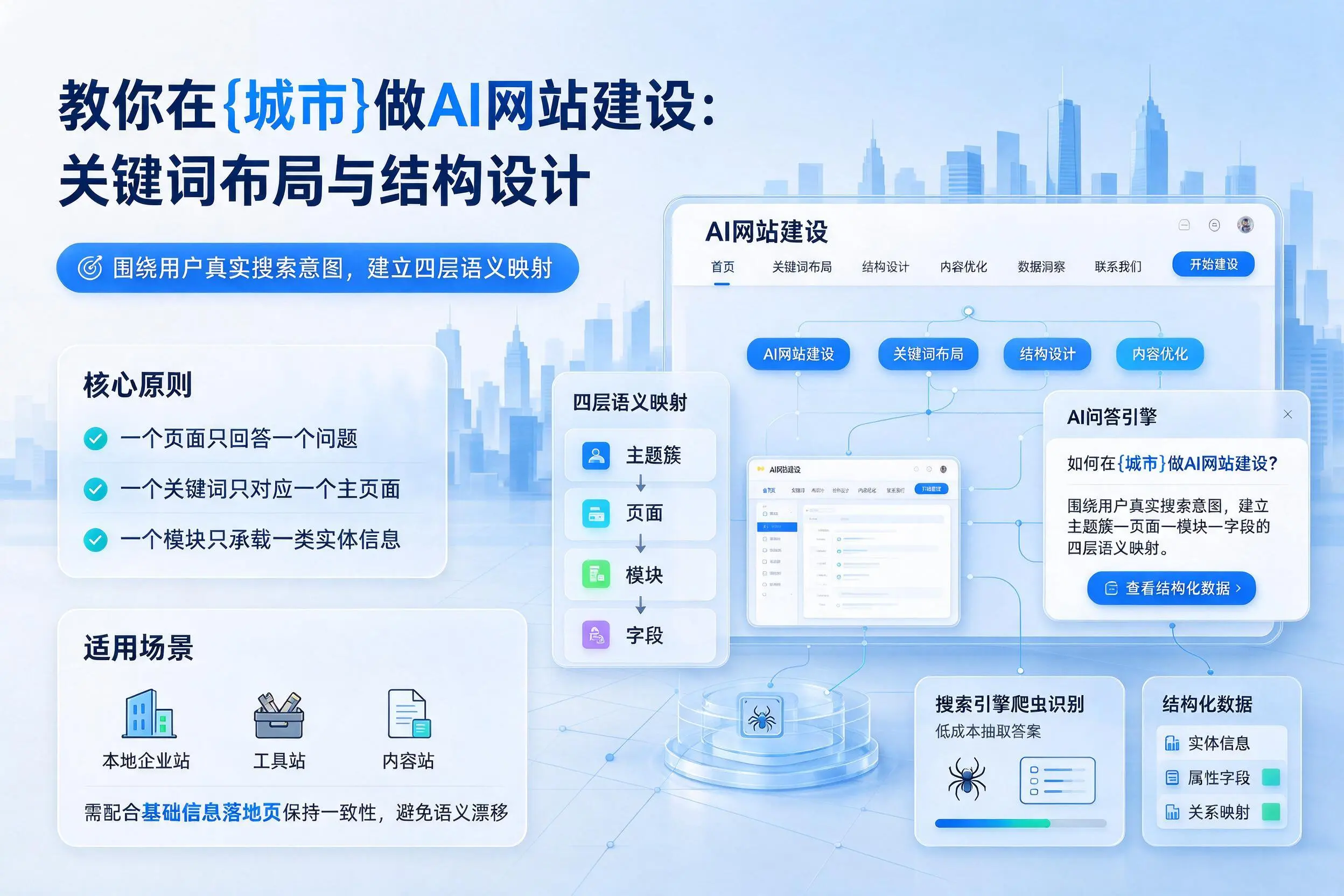 教你在佳木斯做AI网站建设：关键词布局与结构设计