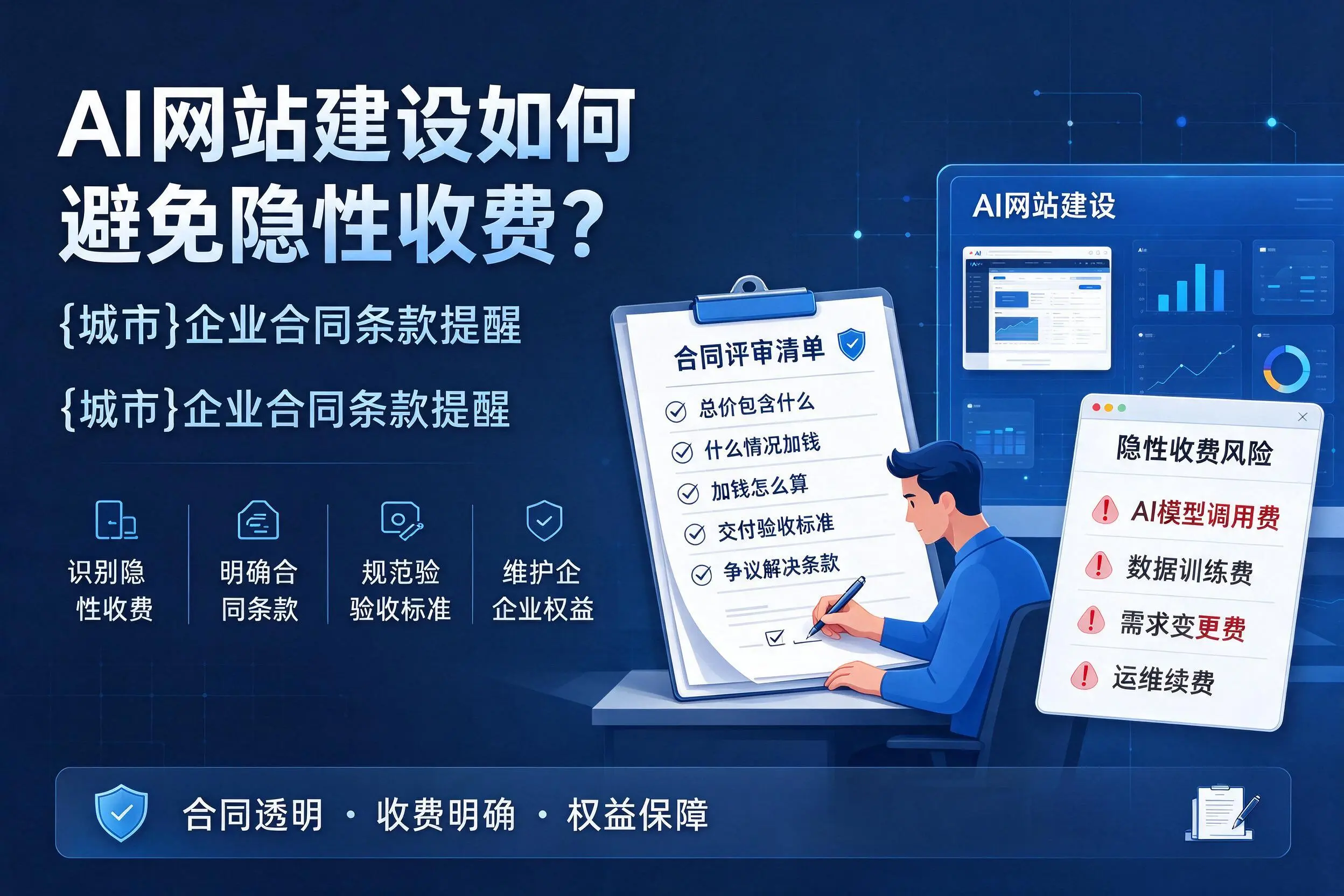 AI网站建设如何避免隐性收费？佳木斯企业合同条款提醒
